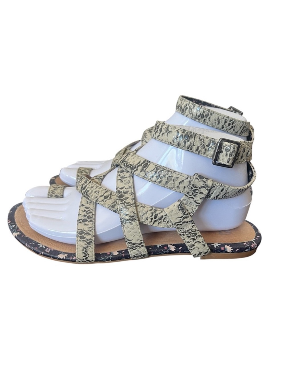 Cabi Python Embossed Athena Leather Sandals Size 7
